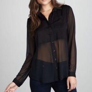 Free People Best of Both Worlds Sheer Blouse